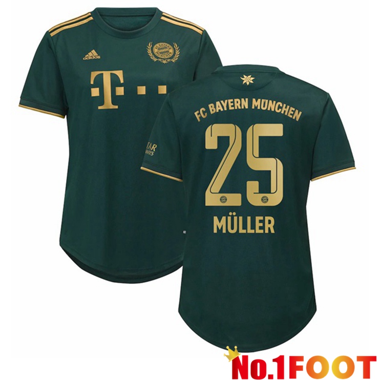 Bayern Munich (Müller 25) Womens Fourth Jersey Green 2021/22