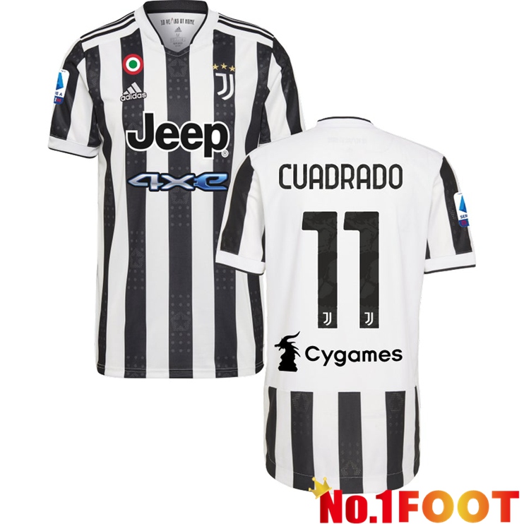 Juventus (CUADRADO 11) Home Jersey Black/White 2021/2022