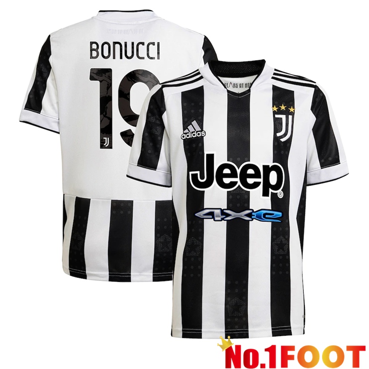 Juventus (Bonucci 19) Home Jersey Black/White 2021/2022