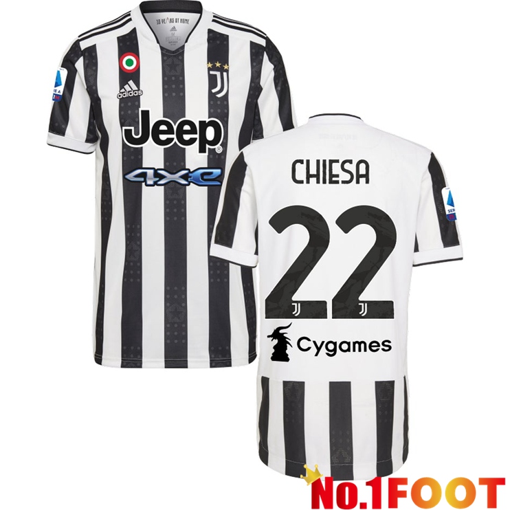 Juventus (CHIESA 22) Home Jersey Black/White 2021/2022