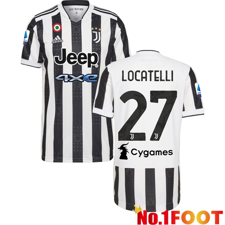 Juventus (LOCATELLI 27) Home Jersey Black/White 2021/2022