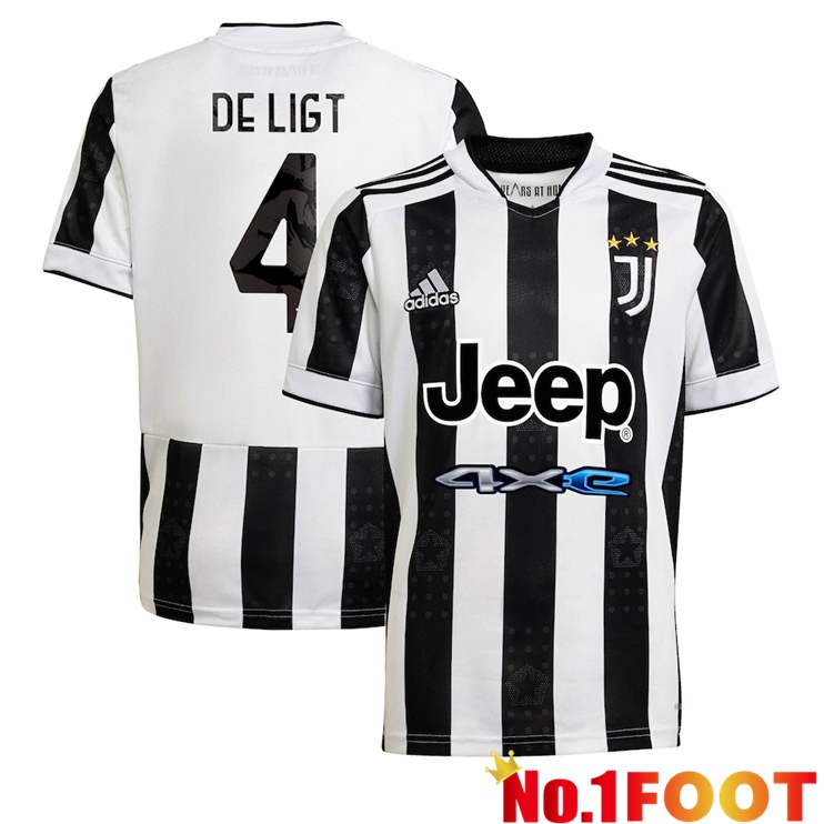 Juventus (De Ligt 4) Home Jersey Black/White 2021/2022