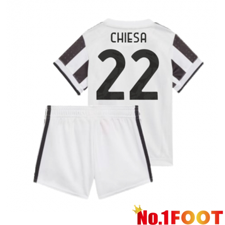 Juventus (CHIESA 22) Kids Home Jersey Black/White 2021/2022