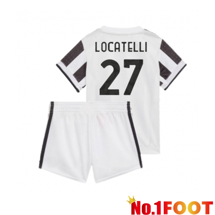 Juventus (LOCATELLI 27) Kids Home Jersey Black/White 2021/2022