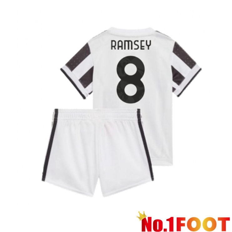 Juventus (Ramsey 8) Kids Home Jersey Black/White 2021/2022 - Click Image to Close