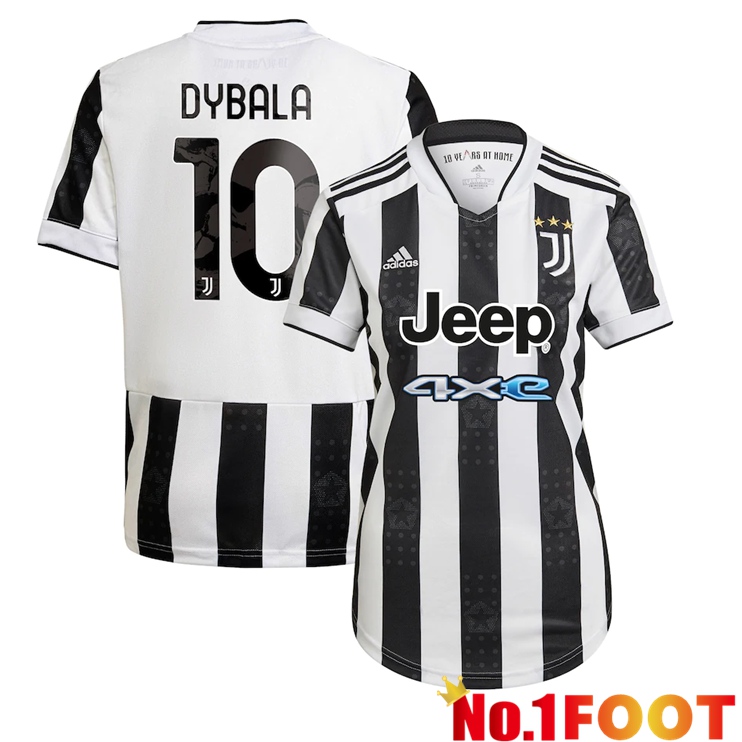 Juventus (DYBALA 10) Womens Home Jersey Black/White 2021/2022