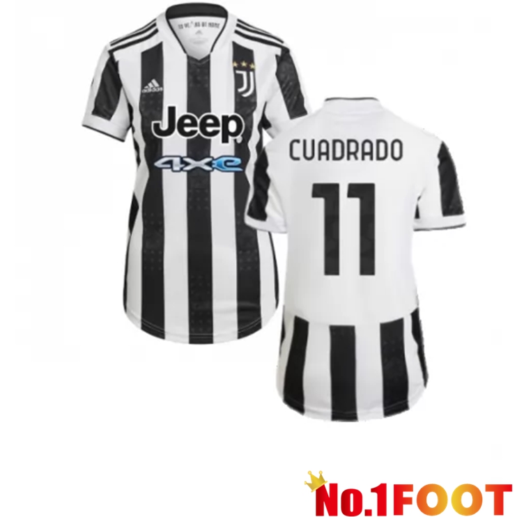 Juventus (CUADRADO 11) Womens Home Jersey Black/White 2021/2022