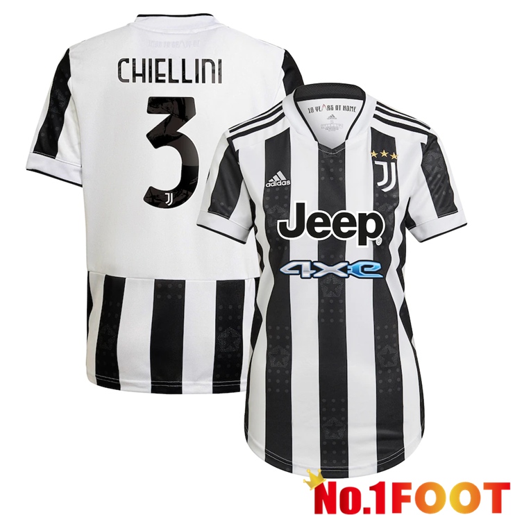 Juventus (CHIELLINI 3) Womens Home Jersey Black/White 2021/2022