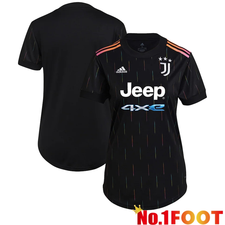 Juventus Womens Away Jersey Black 2021/2022 - Click Image to Close