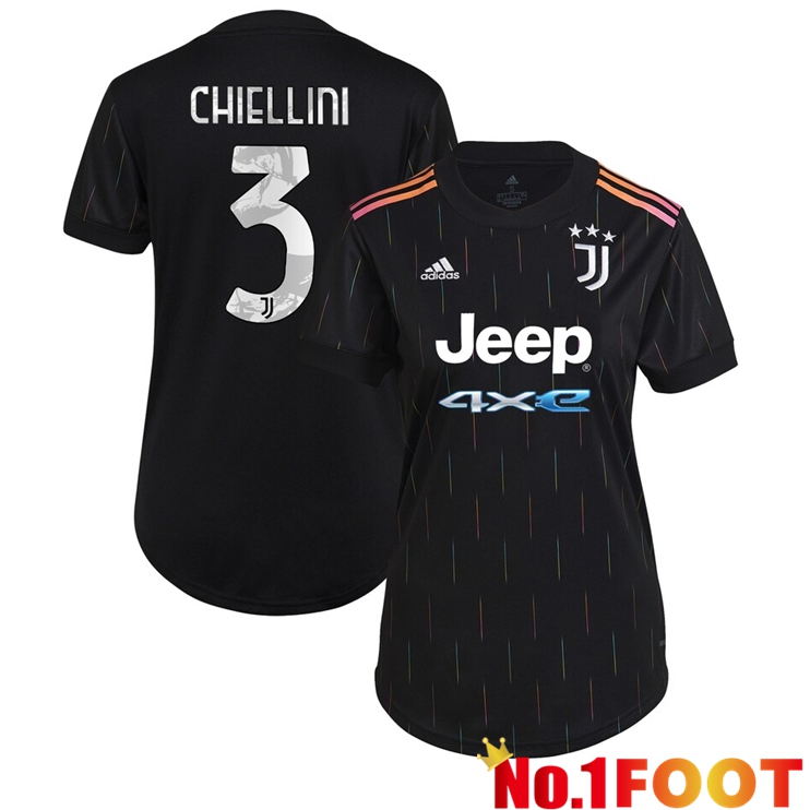 Juventus (CHIELLINI 3) Womens Away Jersey Black 2021/2022