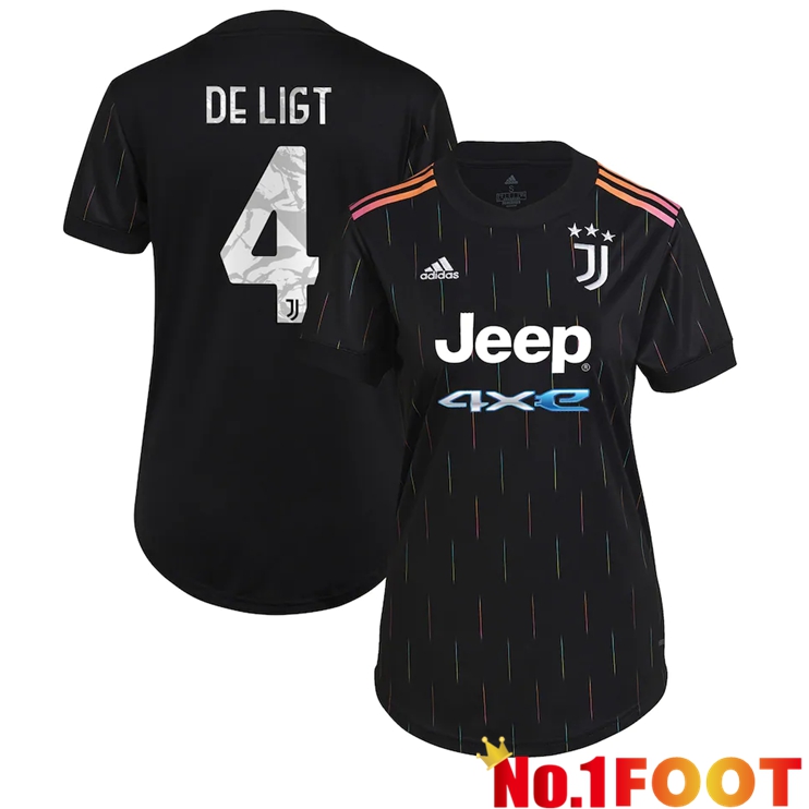 Juventus (De Ligt 4) Womens Away Jersey Black 2021/2022