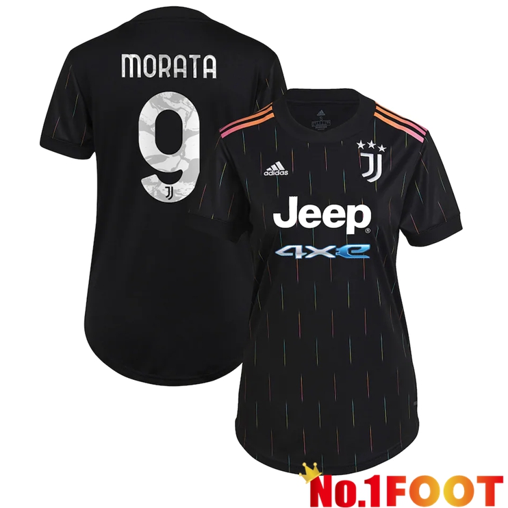 Juventus (MORATA 9) Womens Away Jersey Black 2021/2022 - Click Image to Close