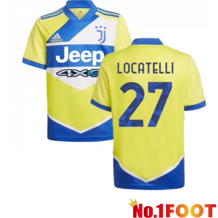 Juventus (LOCATELLI 27) Kids Third Jersey Yellow 2021/2022