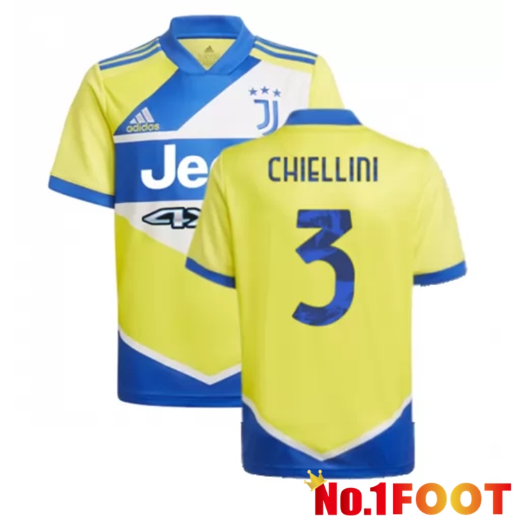 Juventus (CHIELLINI 3) Kids Third Jersey Yellow 2021/2022