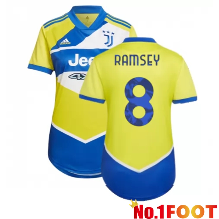 Juventus (Ramsey 8) Womens Third Jersey Yellow 2021/2022 - Click Image to Close