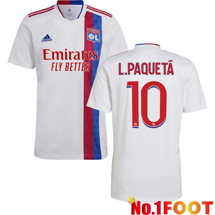 Olympique Lyon (L.PAQUETA 10) Home Jersey White 2021/2022