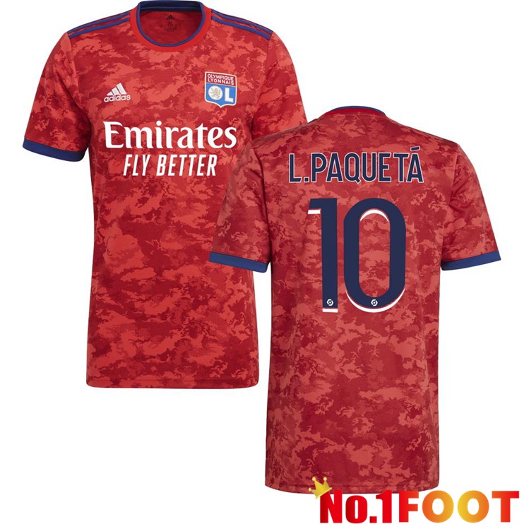 Olympique Lyon (L.PAQUETA 10) Away Jersey Red 2021/2022