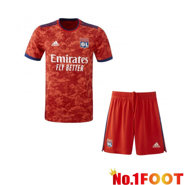 Olympique Lyon Kids Away Jersey Red 2021/2022