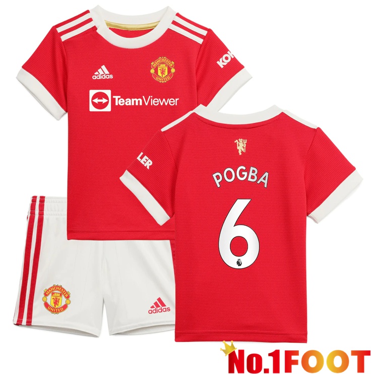 Manchester United (POGBA 6) Kids Home Jersey Red 2021/2022