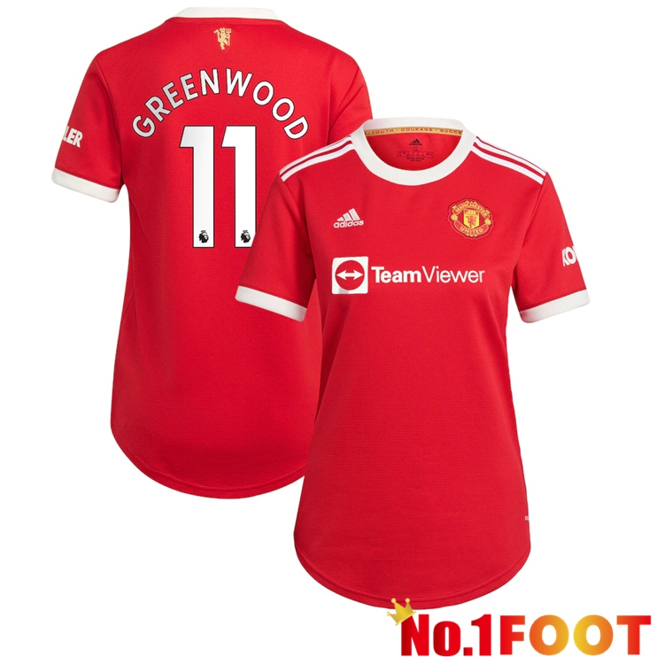 Manchester United (GREENWOOD 11) Womens Home Jersey Red 2021/2022