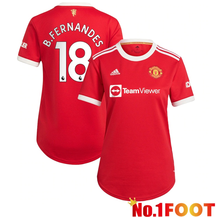 Manchester United (B.FERNANDES 18) Womens Home Jersey Red 2021/2022