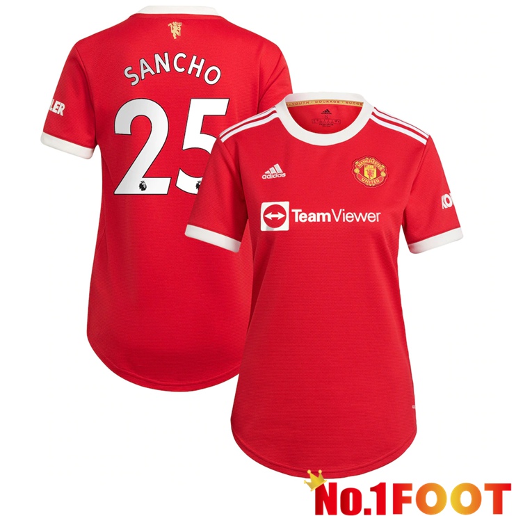 Manchester United (SANCHO 25) Womens Home Jersey Red 2021/2022