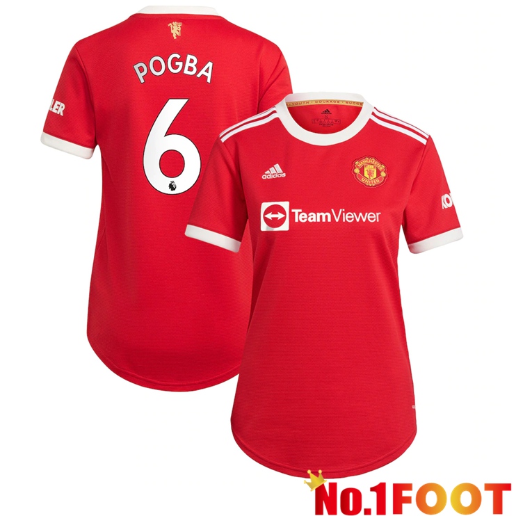 Manchester United (POGBA 6) Womens Home Jersey Red 2021/2022