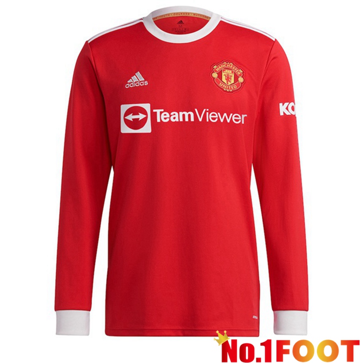 Manchester United Long sleeve Home Jersey Red 2021/22