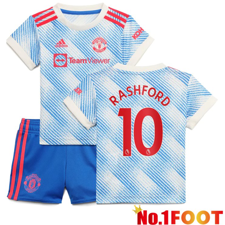 Manchester United (RASHFORD 10) Kids Away Jersey Blue/White 2021/2022