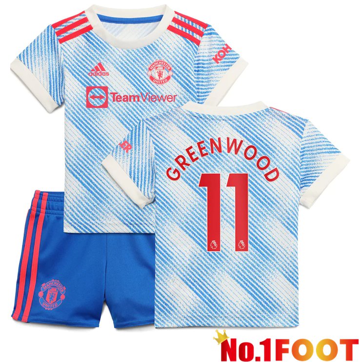 Manchester United (GREENWOOD 11) Kids Away Jersey Blue/White 2021/2022