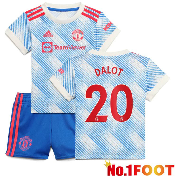 Manchester United (Dalot 20) Kids Away Jersey Blue/White 2021/2022