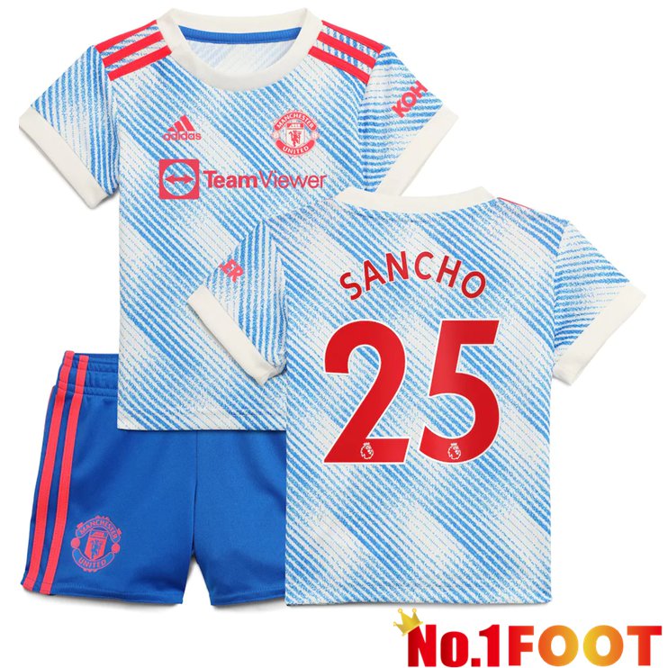 Manchester United (SANCHO 25) Kids Away Jersey Blue/White 2021/2022