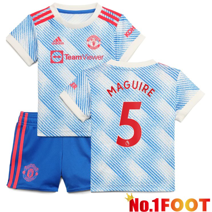 Manchester United (MAGUIRE 5) Kids Away Jersey Blue/White 2021/2022