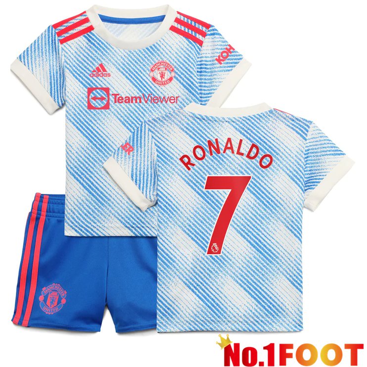 Manchester United (RONALDO 7) Kids Away Jersey Blue/White 2021/2022