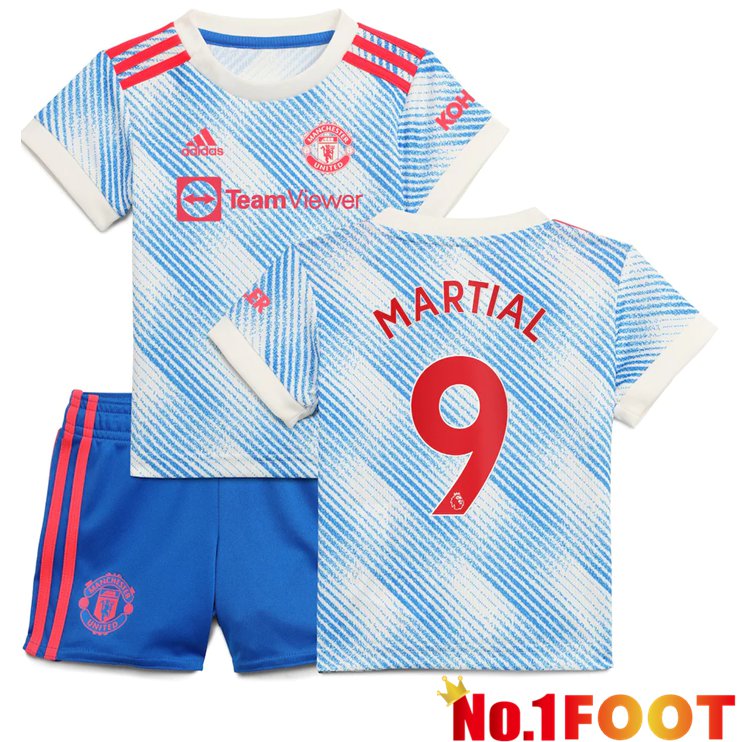 Manchester United (MARTIAL 9) Kids Away Jersey Blue/White 2021/2022