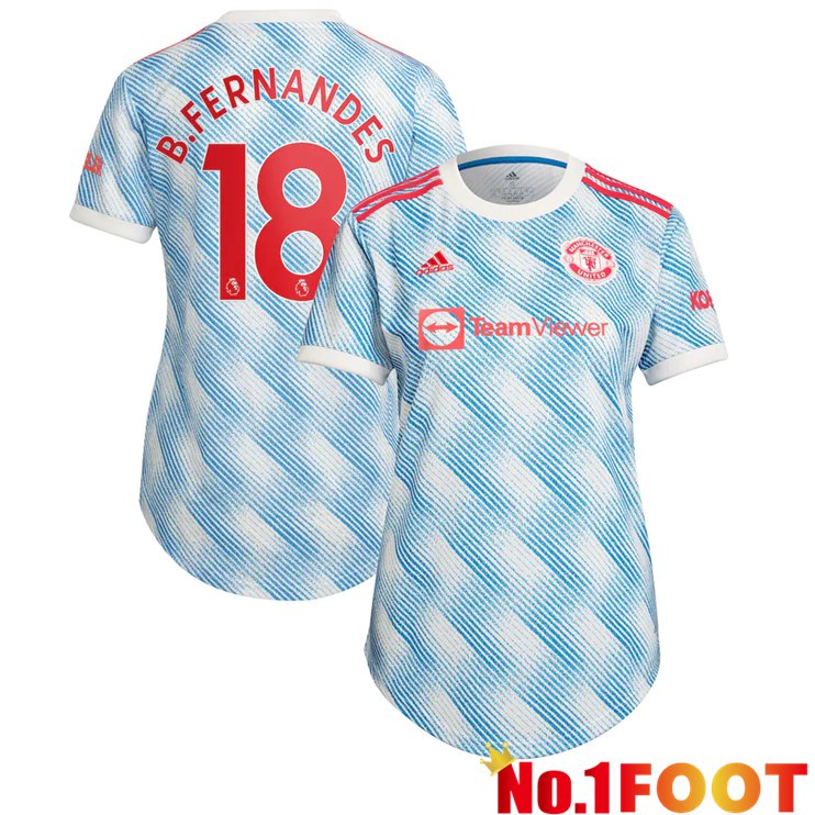 Manchester United (B.FERNANDES 18) Womens Away Jersey Blue/White 2021/2022