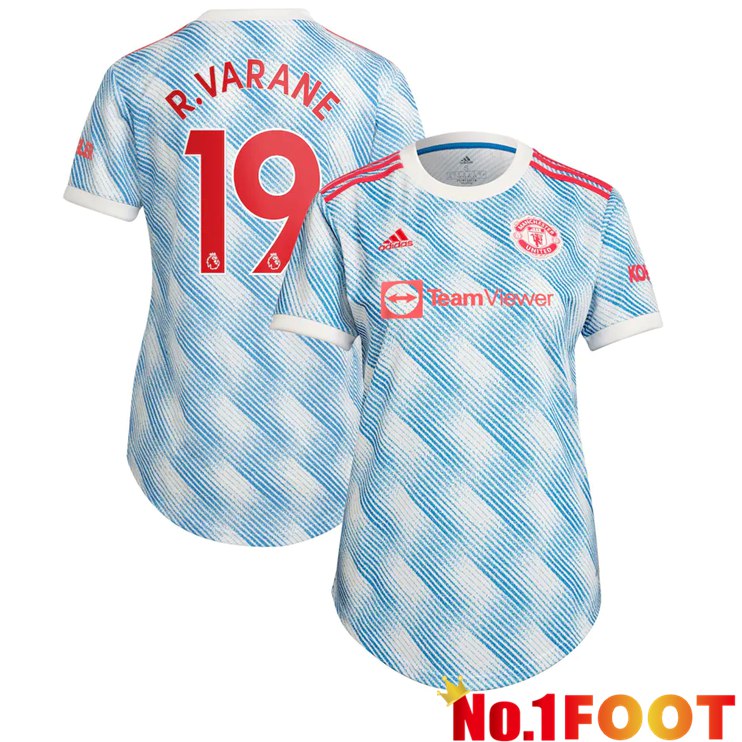 Manchester United (R.Varane 19) Womens Away Jersey Blue/White 2021/2022