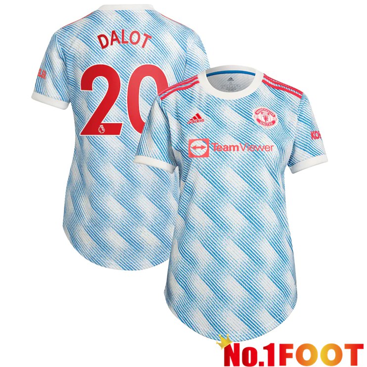 Manchester United (Dalot 20) Womens Away Jersey Blue/White 2021/2022