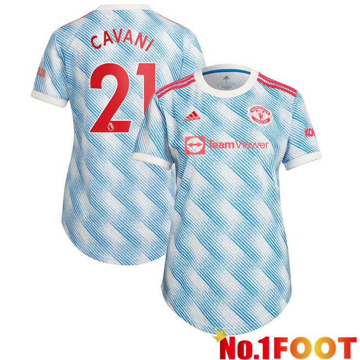 Manchester United (CAVANI 21) Womens Away Jersey Blue/White 2021/2022