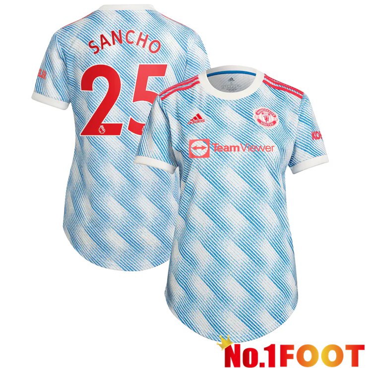 Manchester United (SANCHO 25) Womens Away Jersey Blue/White 2021/2022