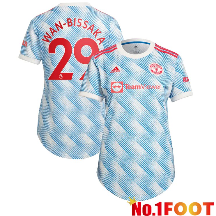 Manchester United (Wan-Bissaka 29) Womens Away Jersey Blue/White 2021/2022