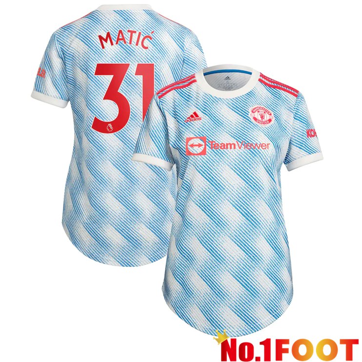 Manchester United (Matić 31) Womens Away Jersey Blue/White 2021/2022