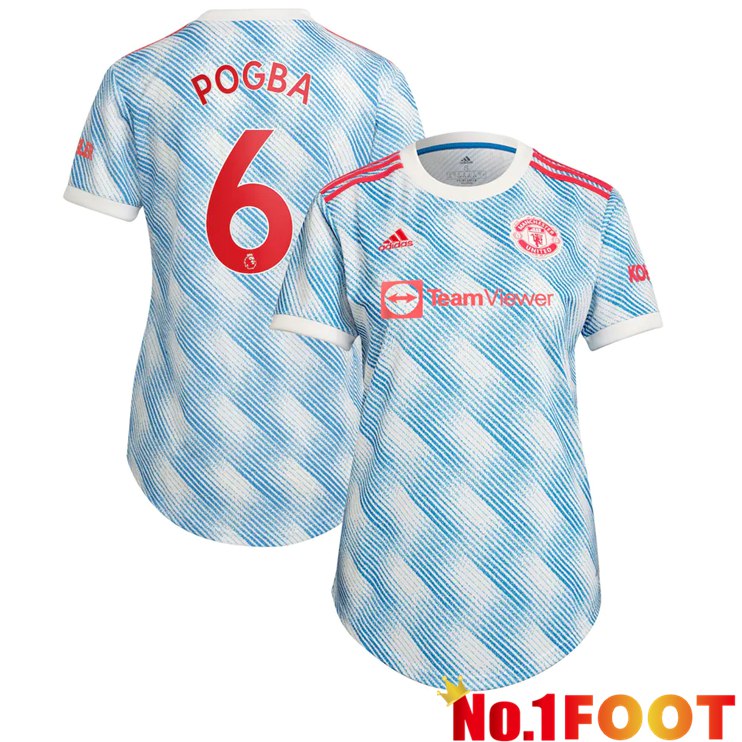 Manchester United (POGBA 6) Womens Away Jersey Blue/White 2021/2022