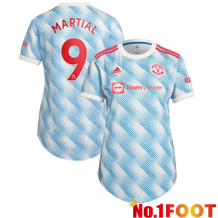 Manchester United (MARTIAL 9) Womens Away Jersey Blue/White 2021/2022