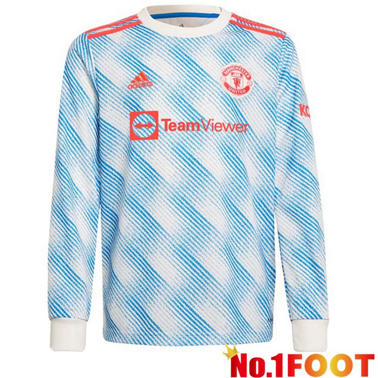 Manchester United Long sleeve Away Jersey Blue/White 2021/22