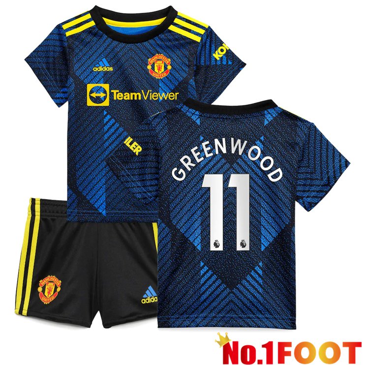 Manchester United (GREENWOOD 11) Kids Third Jersey Dark Blue 2021/2022