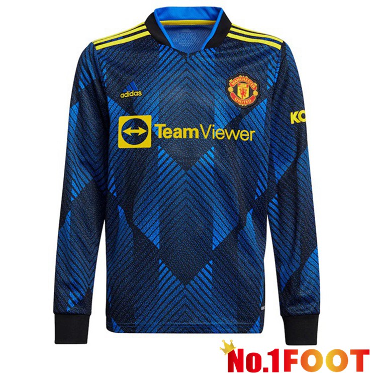 Manchester United Long sleeve Third Jersey Blue 2021/22