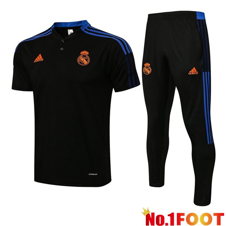 Real Madrid Polo Shirt + Pants Black 2021/2022