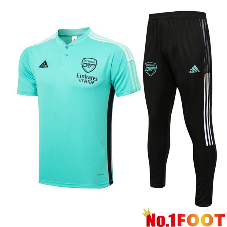 Arsenal Polo Shirt + Pants Green 2021/2022 - Click Image to Close