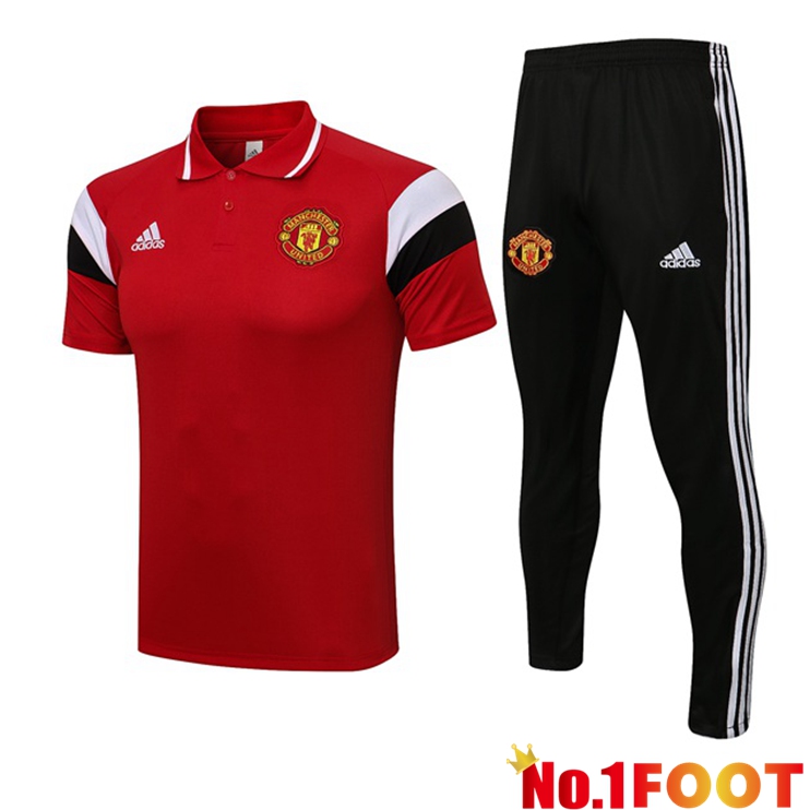 Manchester United Polo Shirt + Pants Red 2021/2022